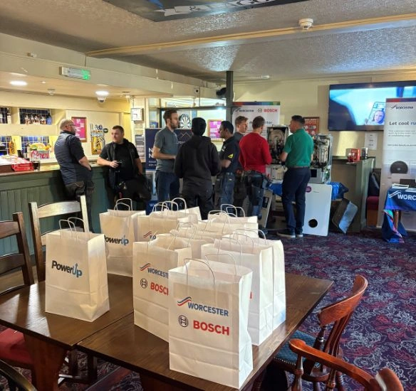 Worcester Bosch goodie bags at the Swindon roadshow